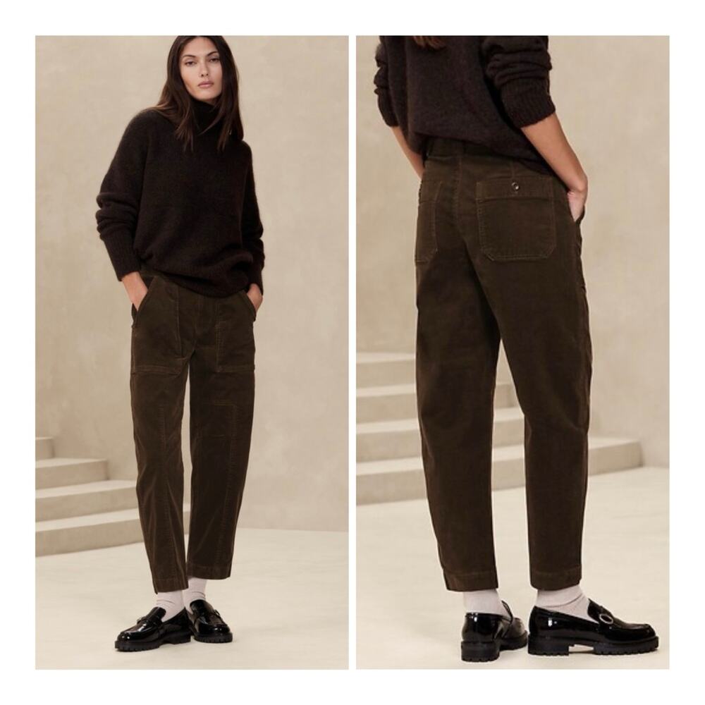Banana Republic The Corduory Barrel Pant Tapered Ankle French Roast - Size 0